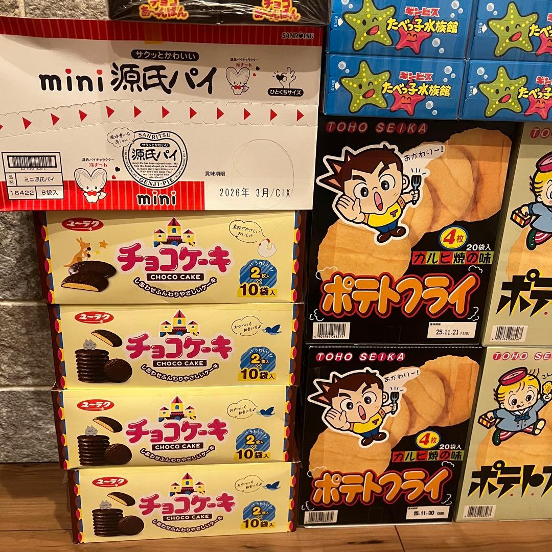 大量 菓子 チョコ ケーキ たべっ子 ポテトフライ カントリー 源氏パイ 204