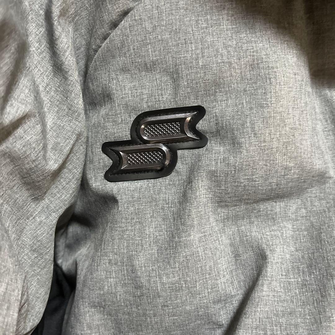 プロエッジ フード付きダウンジャケット グレー/ブラック