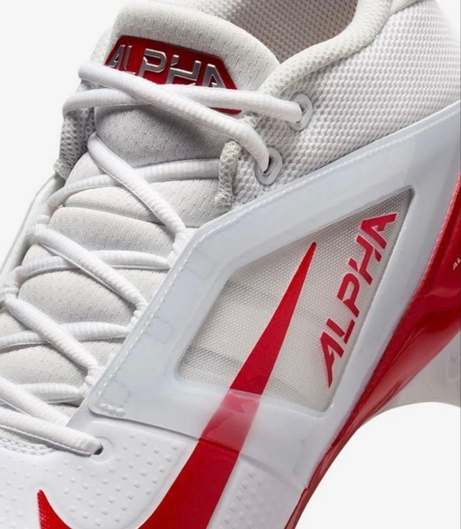 ナイキ 29 アルファメナス プロ アメフト スパイク シューズ 靴 白 赤