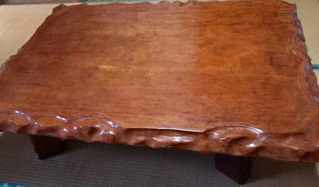 一枚板の座卓　昭和家具