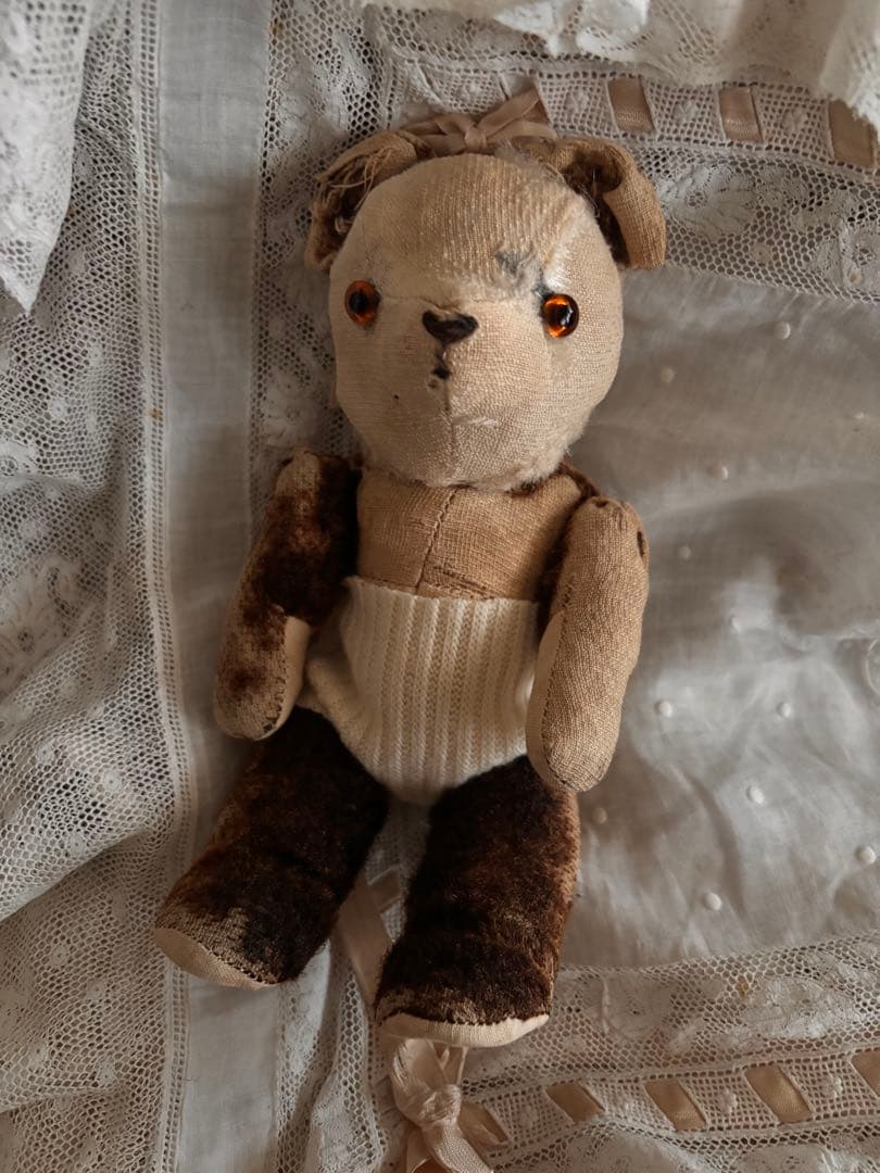 パンダベア　可愛いボロベアくん　アンティークベア　ヴィンテージベア