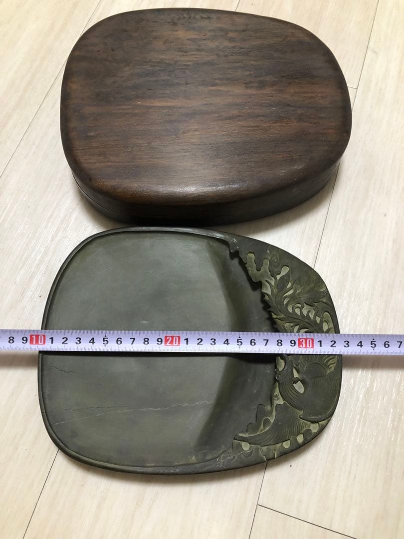 硯 旧老坑 青花 金綫 書道具硯　すずり 端溪硯 水岩 文房四寶 端渓硯