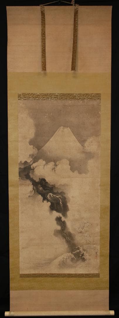 関蓑洲筆　富士越龍之図（江戸時代末～明治時代初）