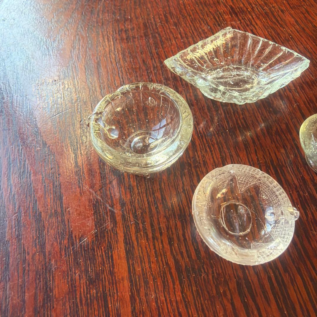 アンティーク ペロペロ ガラス 菱形 4点