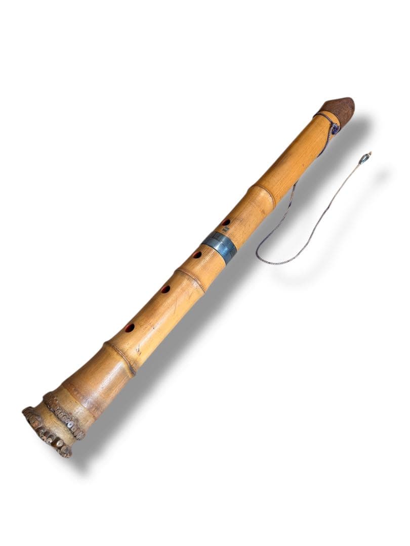 #尺八 一尺八寸管 在銘 5孔 2分割 和楽器 竹製　P-21