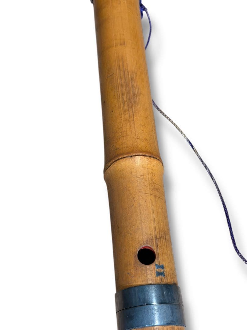 #尺八 一尺八寸管 在銘 5孔 2分割 和楽器 竹製　P-21