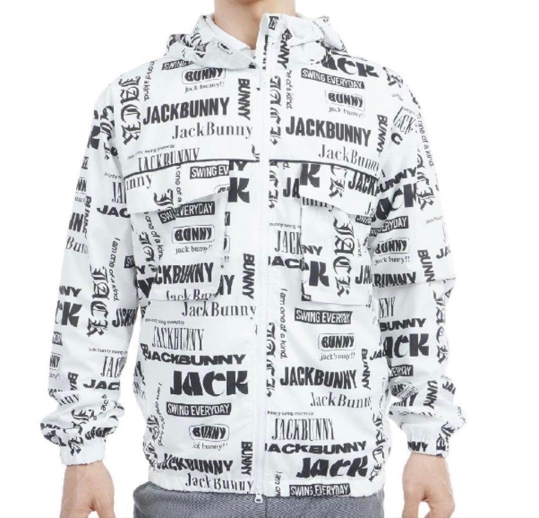 新品 パーリーゲイツ ジャックバニー ストレッチマルチロゴ ブルゾン(5)L/白