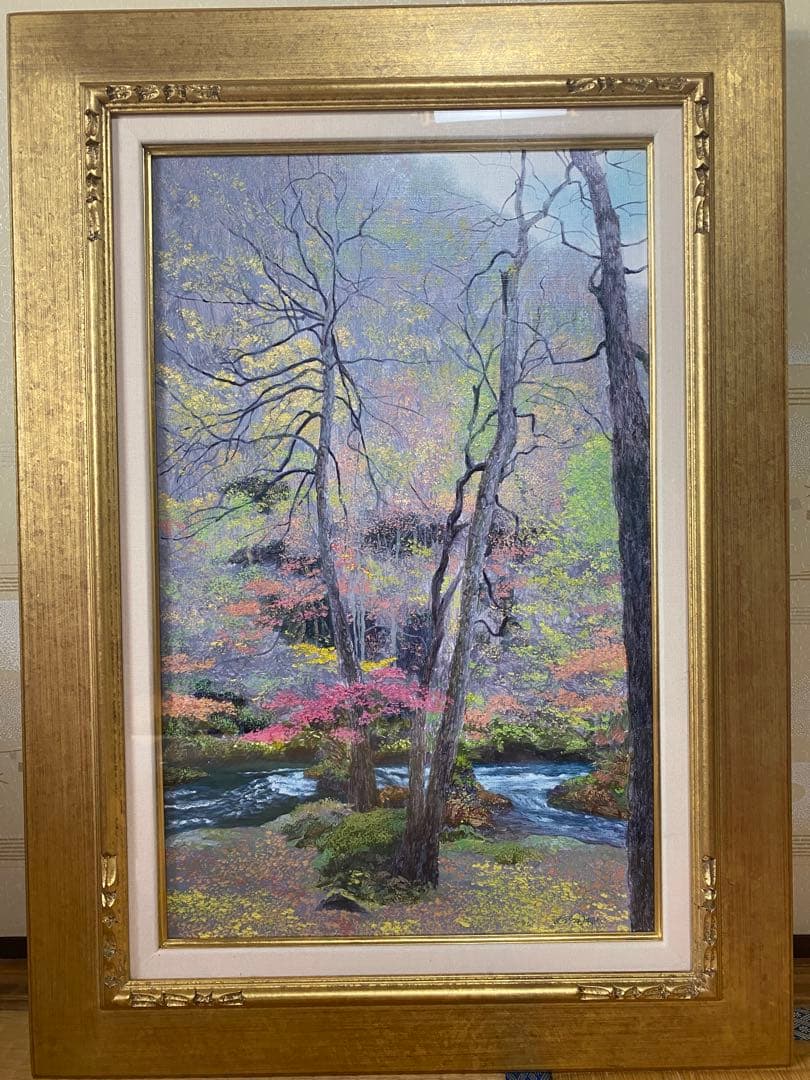 「奥入瀬紅葉」尤勁東 ヨウ・ジンドンの絵画、油絵