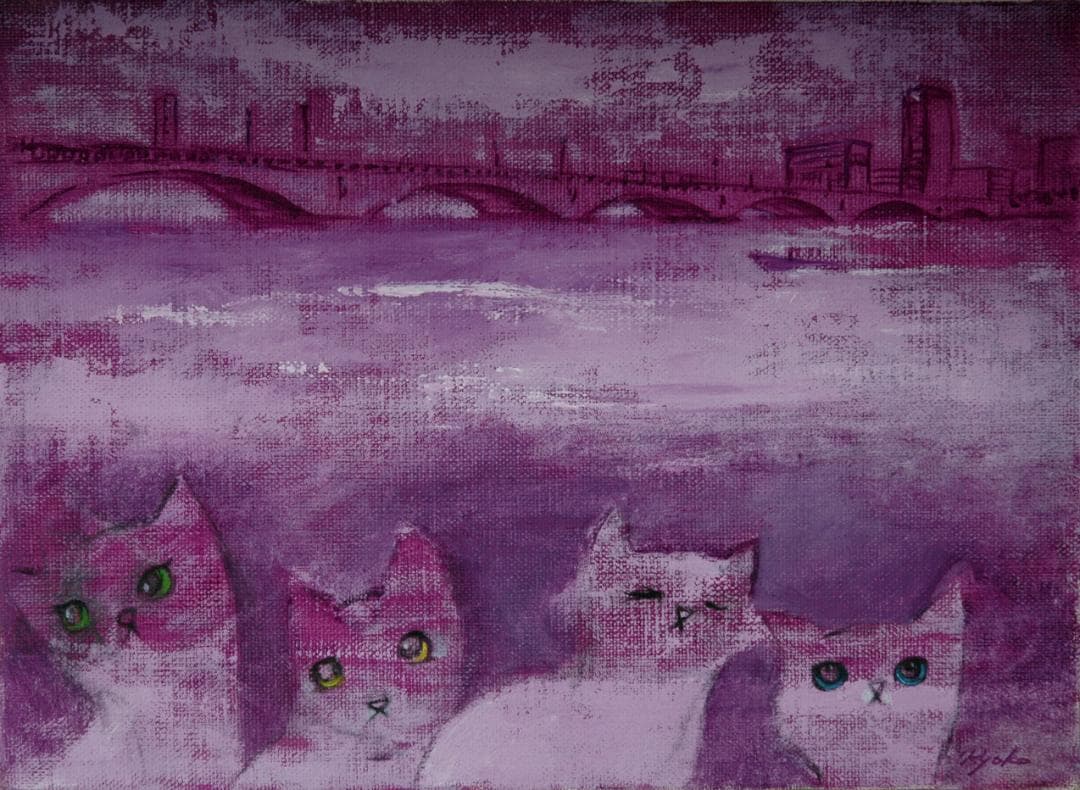 油絵 菅家令子 絵 絵画 インテリア F4-050920 可愛い子猫ちゃんたち