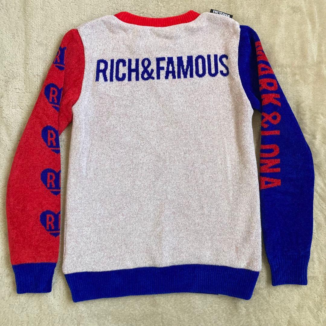 極美品 マークアンドロナ 近年 防風 裏地付 セーター スニード 配色切替ニット