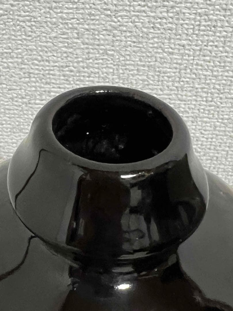 南宋時代　木葉天目大梅瓶 黑釉 吉州窯花瓶 大瓶 唐物　希少貴重(B-73)