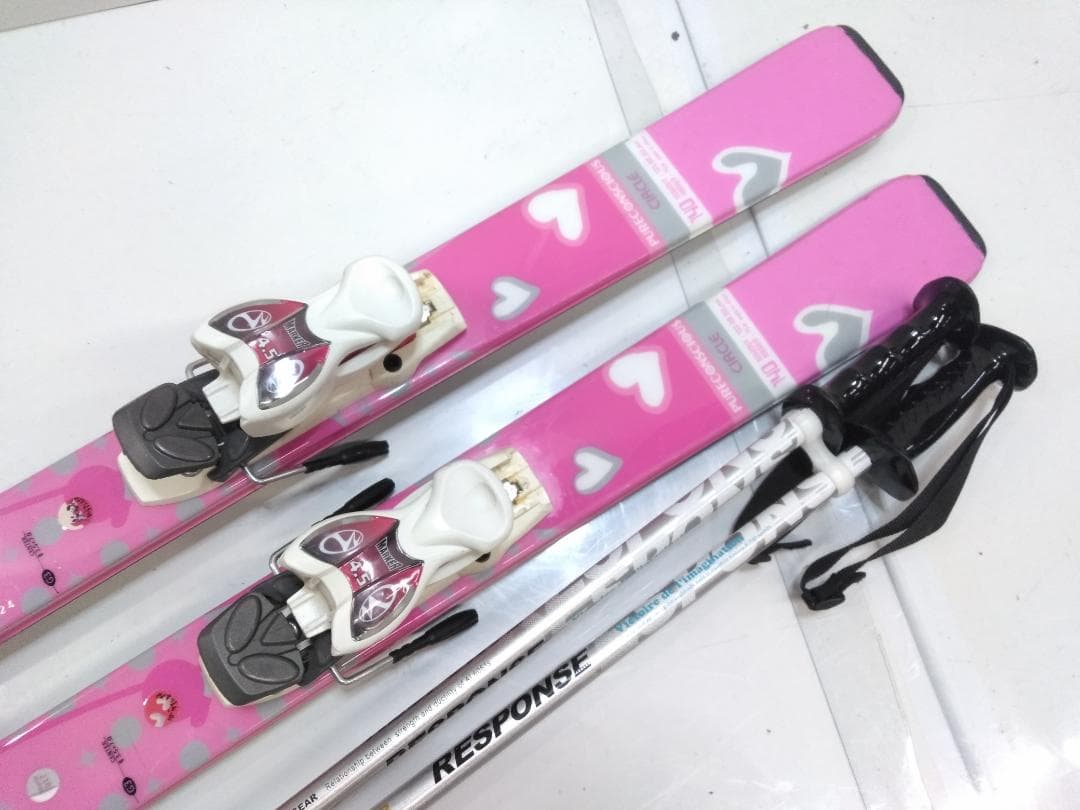 女の子 ジュニアスキー5点セット ピュアコンシャス140cm ブーツ24cm ◇