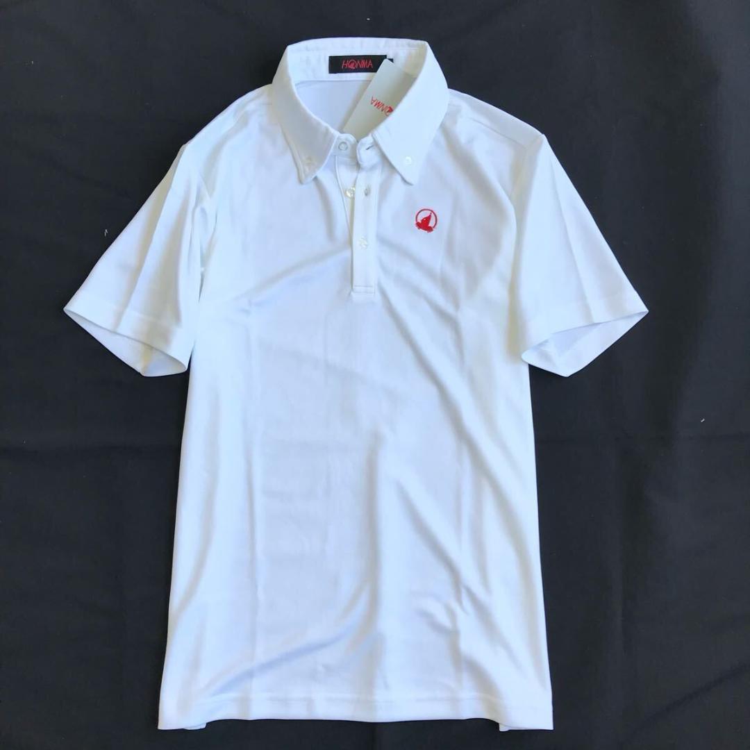 P111新品【メンズL】白 本間 ゴルフ 半袖 ポロシャツ ドライ吸汗