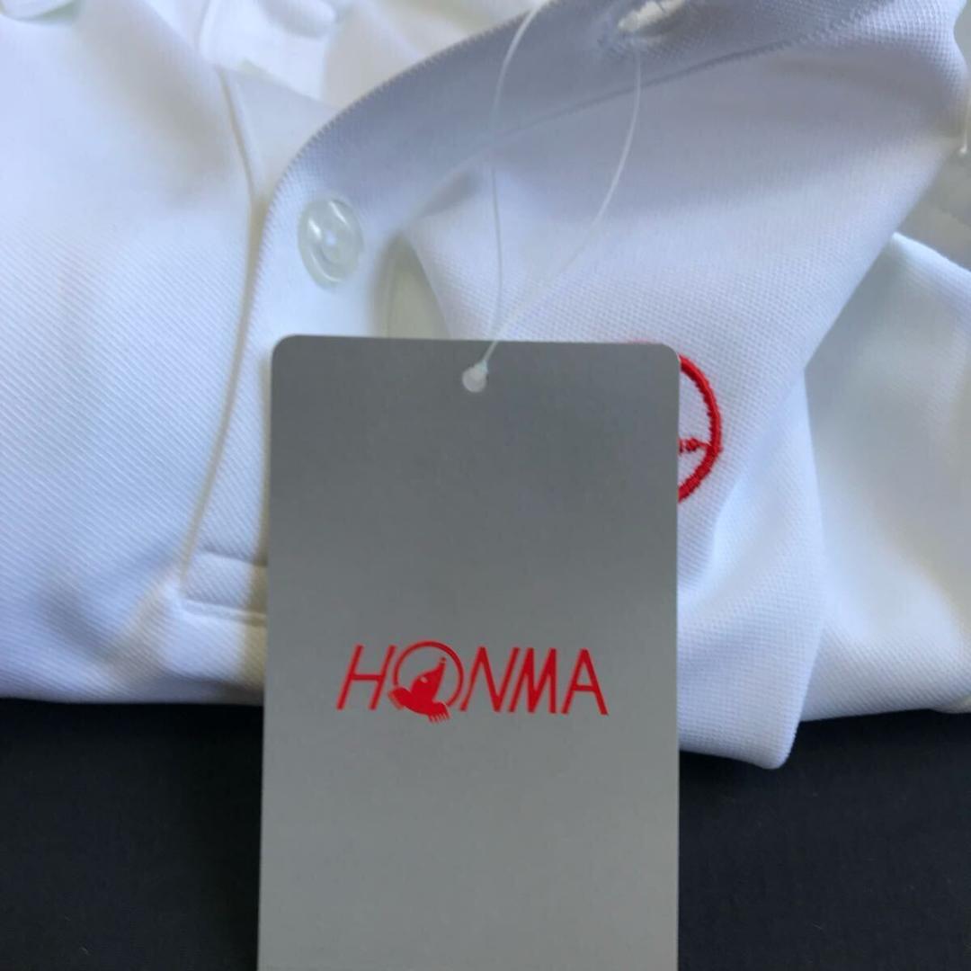 P111新品【メンズL】白 本間 ゴルフ 半袖 ポロシャツ ドライ吸汗