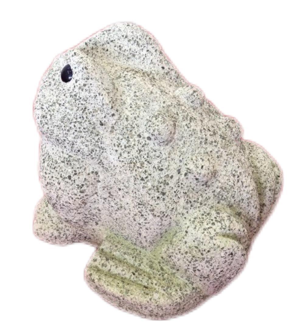 イボ蛙の石像風の置物 コンクリート製 かえる 庭石 庭園 飾り ガーデニング