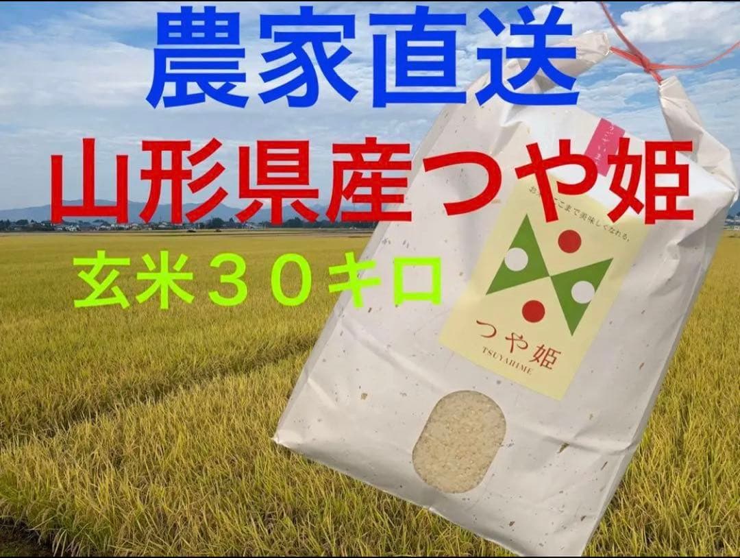 【受賞米】山形県つや姫　玄米３０キロ　農家のお米　精米可
