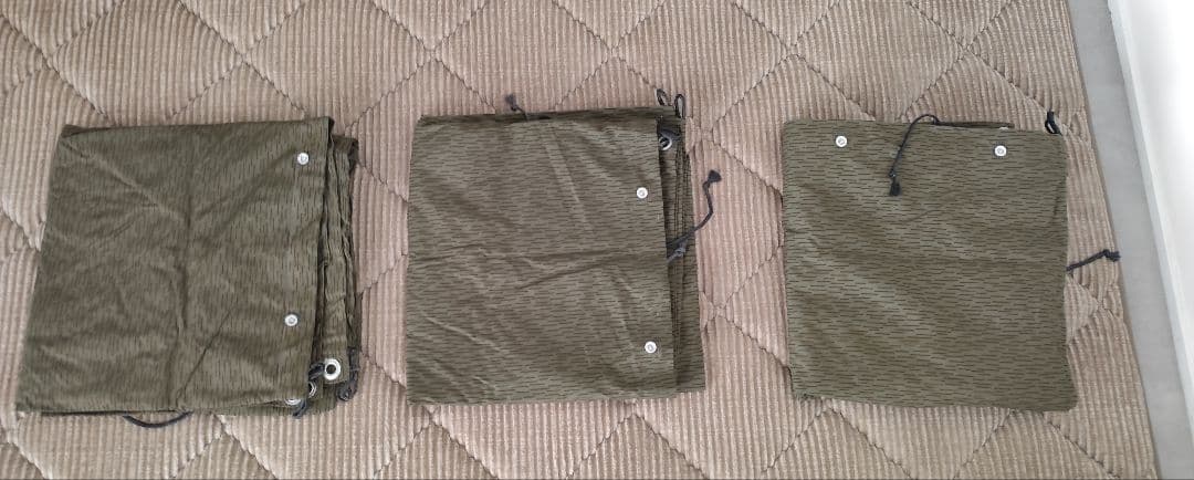 【軍幕】東ドイツ軍　レインドロップカモ　ポンチョテント 3枚