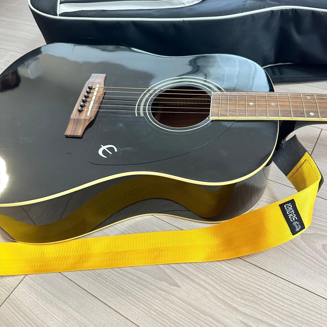 【美品】Epiphone アコースティックギター エボニーブラック　おまけ多数