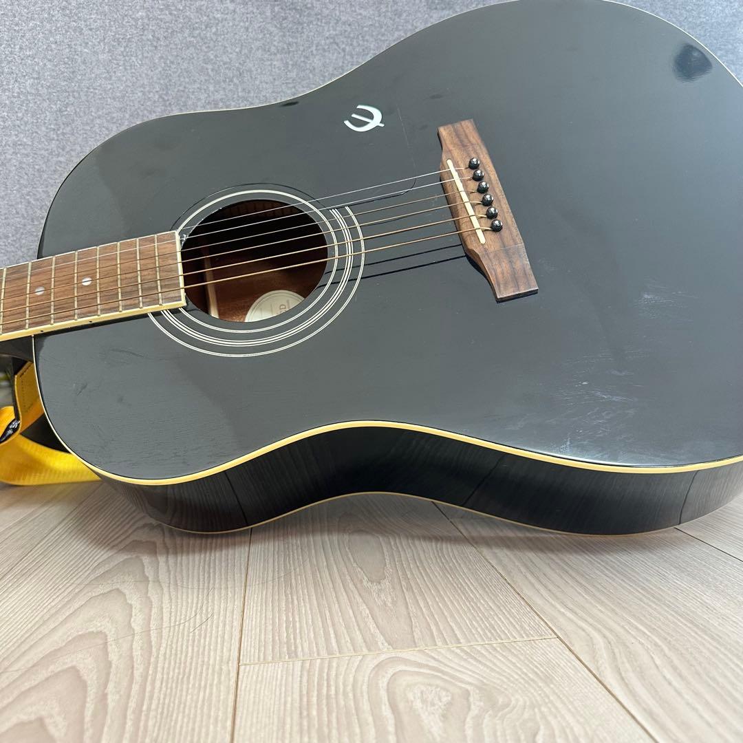 【美品】Epiphone アコースティックギター エボニーブラック　おまけ多数