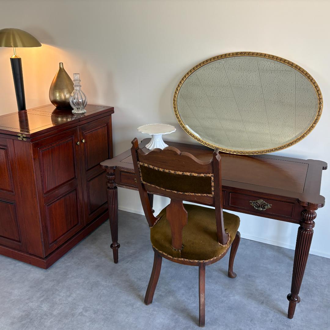 英国 　アンティーク 　ウォール 　ミラー 　楕円型