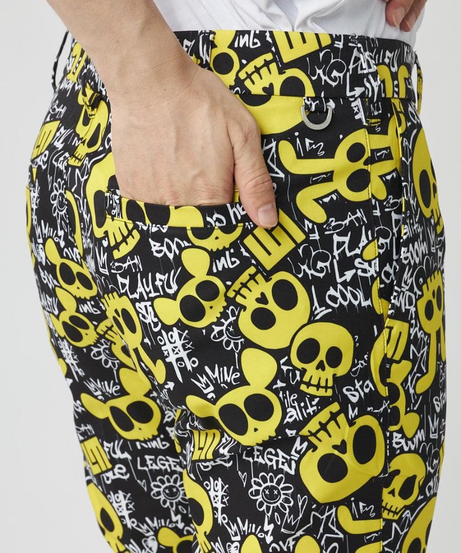 ★春ゴルフ★ラウドマウスゴルフ★ストレッチツイル柄パンツ★LL★アニマルスカルズ