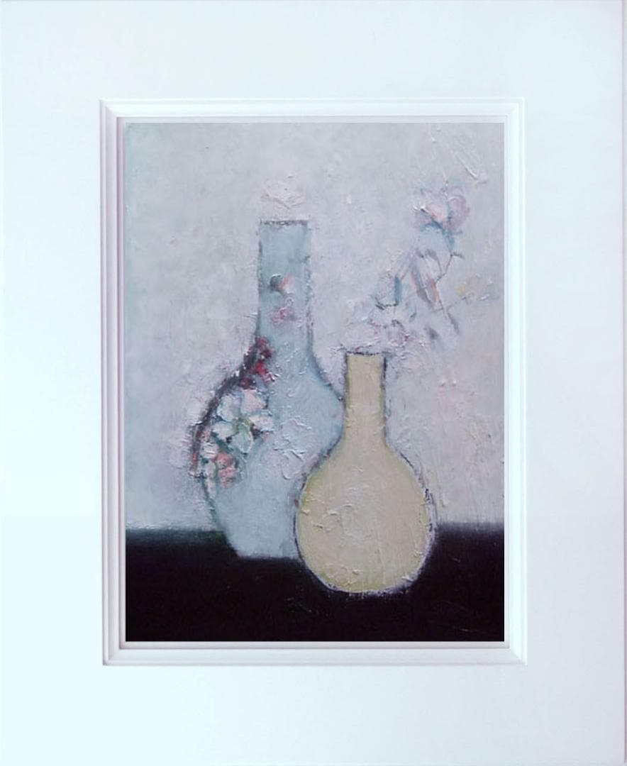 油絵 菅家令子 絵 絵画 インテリア uF6-111102 花と花びん