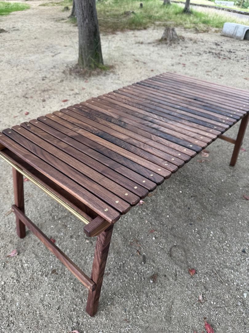 ウォールナット　アウトドア折りたたみテーブル