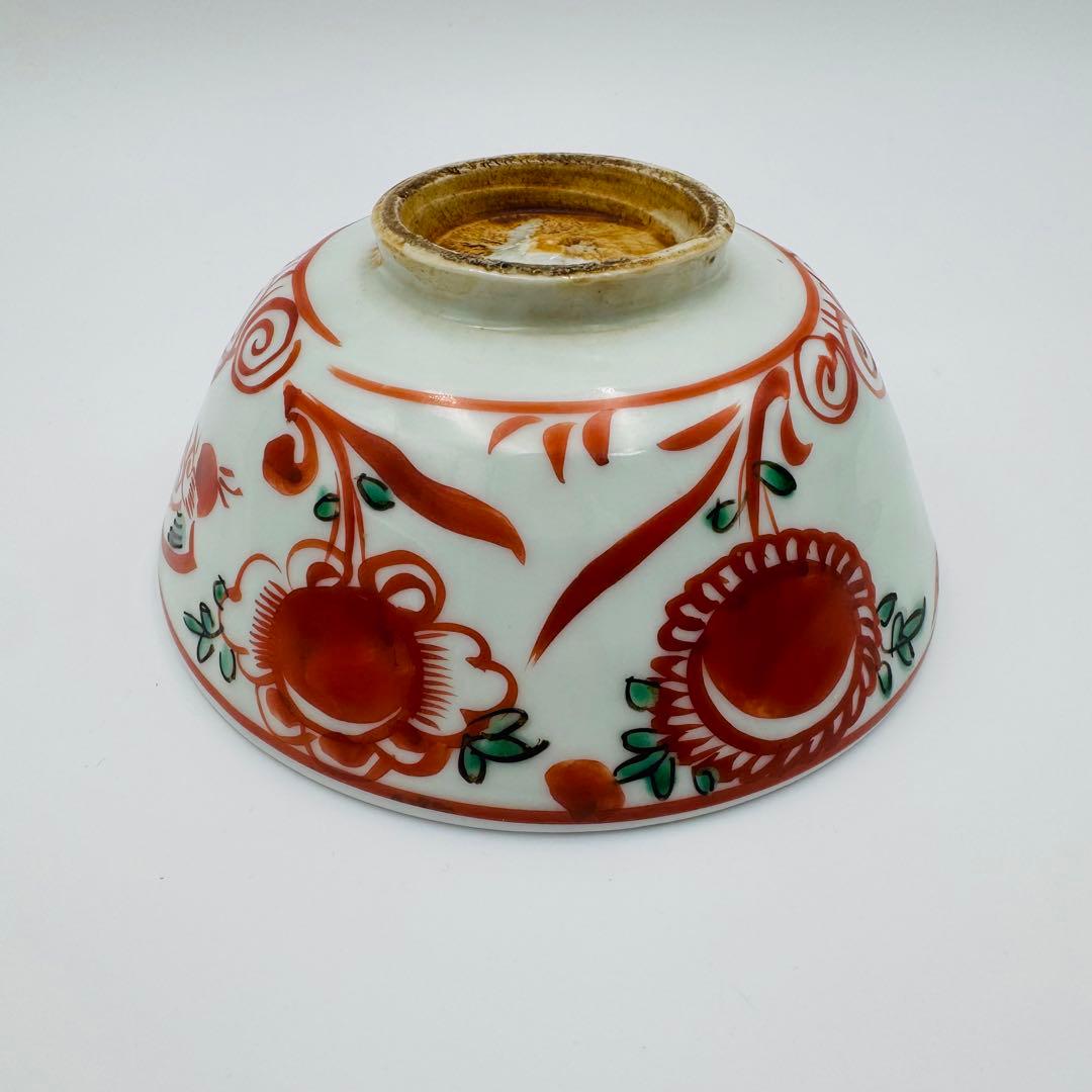 【時代　赤絵　福々字鉢　二客セット　共箱】骨董　アンティーク　インテリア