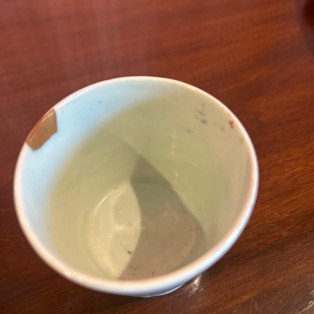 古伊万里　染め付け　蕎麦猪口　江戸中期　金継ぎ有り