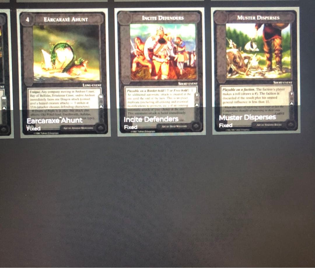 ミドルアース　カード　チャレンジデッキA ccg コンプ　指輪物語　希少