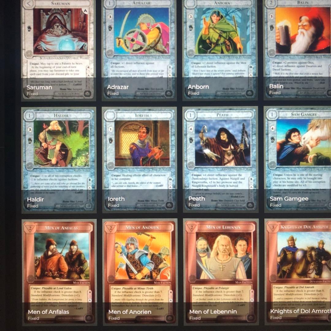 ミドルアース　カード　チャレンジデッキA ccg コンプ　指輪物語　希少