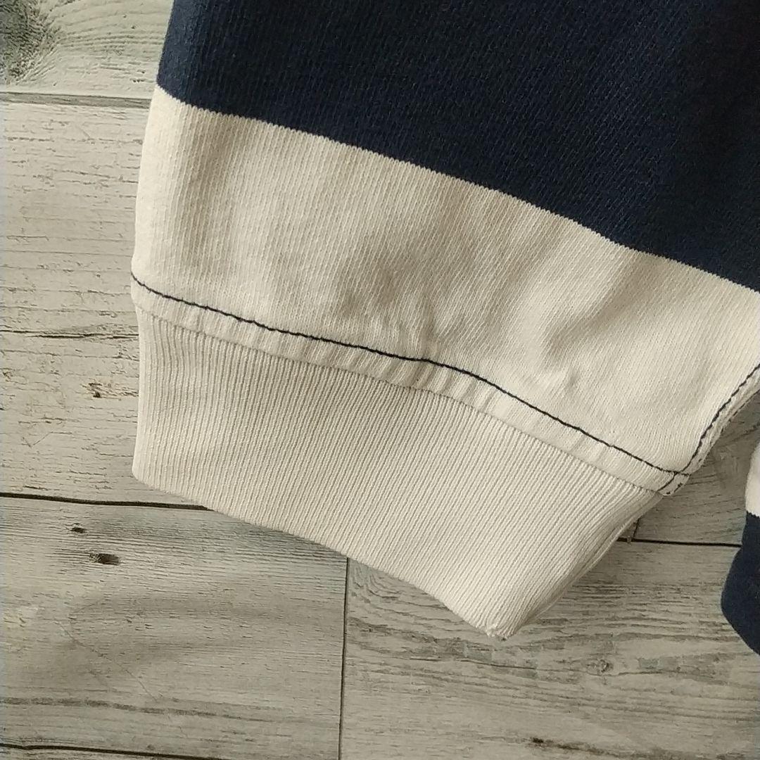 希少☆ポロバイラルフローレン 太ボーダー 刺繍 イギリス 襟切替 ラガーシャツ