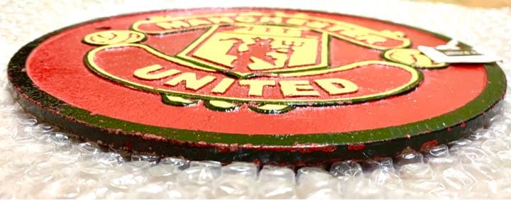 マンチェスターユナイテッド　壁掛け　エンブレム　スチール　アンティーク　マンU