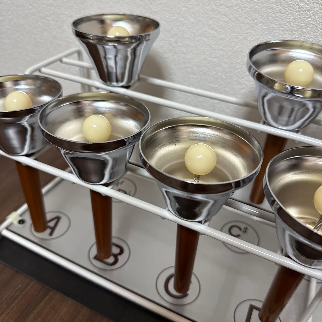 美品 UCHIDA ウチダ ミュージックベル 20音 スタンド付き ハンドベル