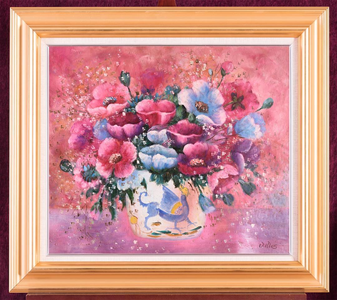 ★未使用高級ゴールド額付★手書き油絵★外寸約690×615mm 玄関やリビングに