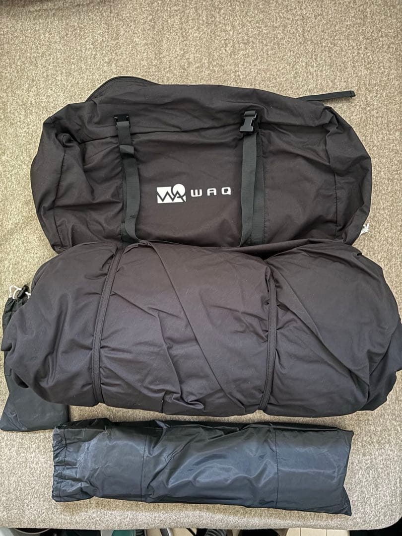 WAQ Alpha T/C ソロ用ティピーテント　ブラック 新品二股ポール付き