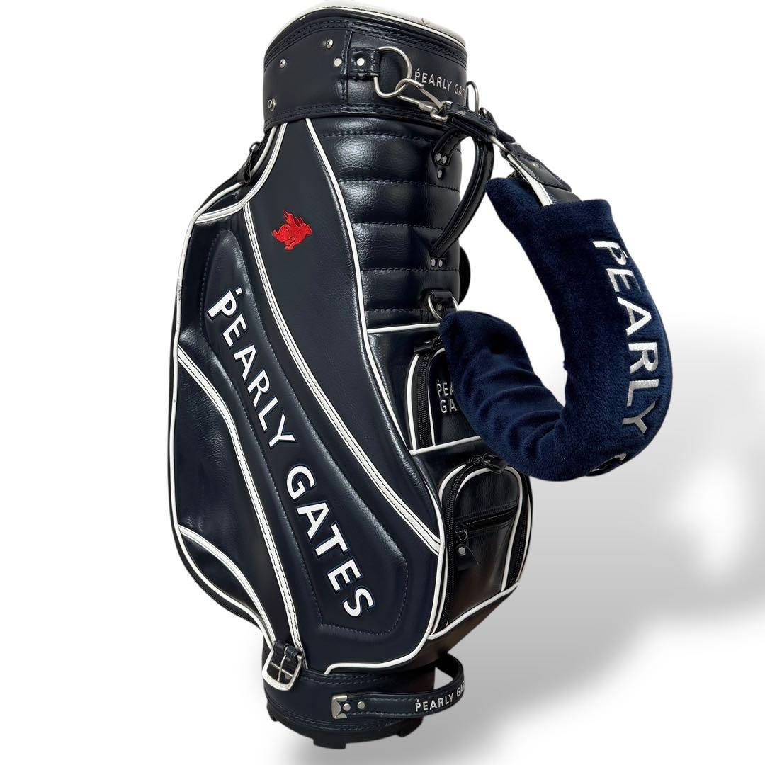 入手困難 良品 PEARLY GATES キャディバッグ ネイビー ツアーモデル
