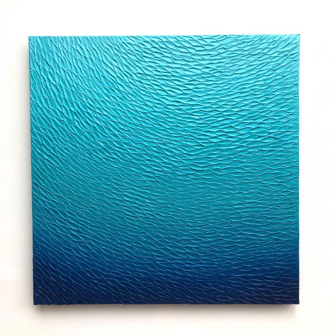 テクスチャーアート・海＊キャンバスアクリル画抽象画オーシャン青い絵画海の絵原画