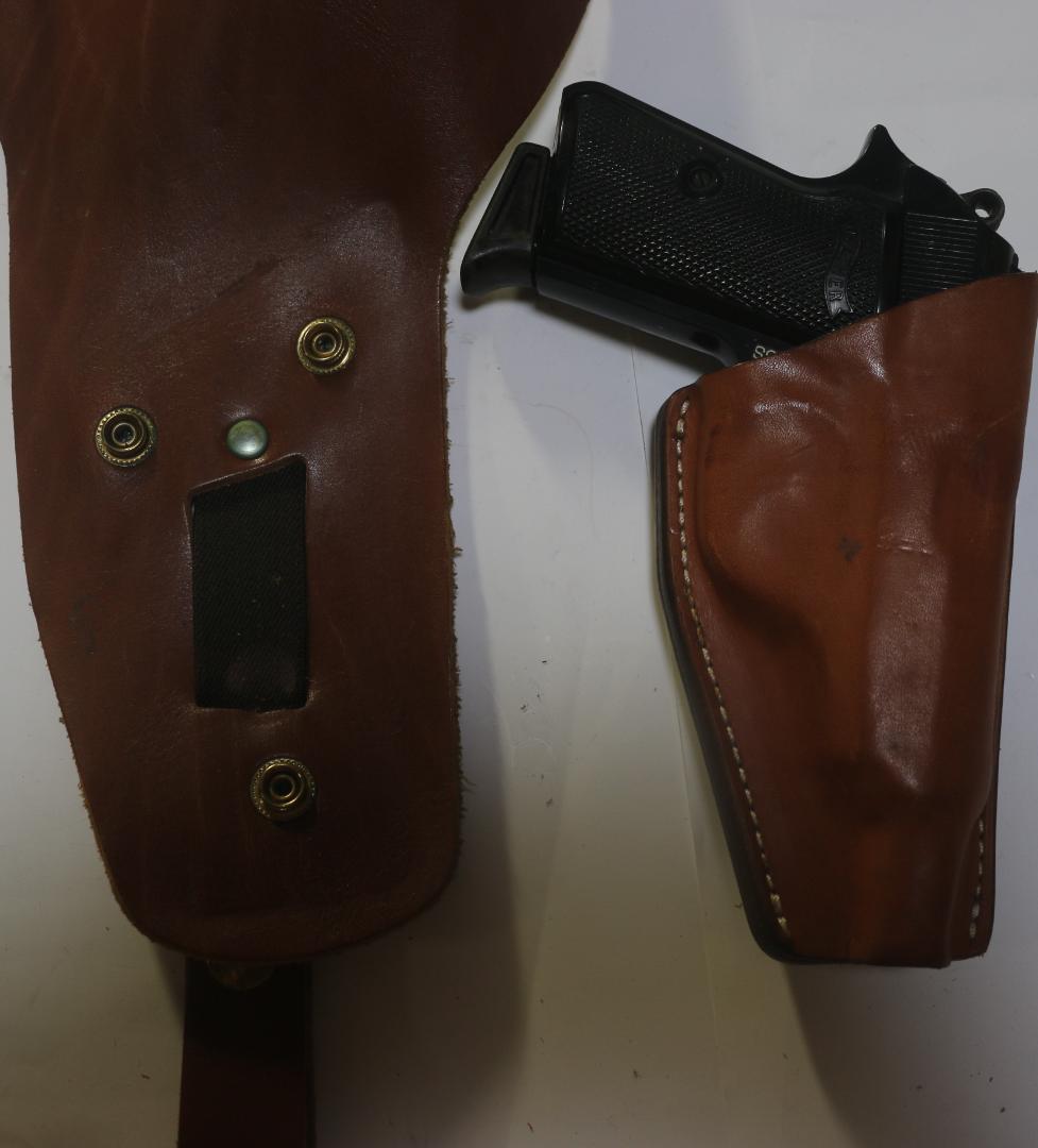 超貴重MGC ワルサーPPK用バーンズ・マーチンショルダーホルスター茶革　未使用