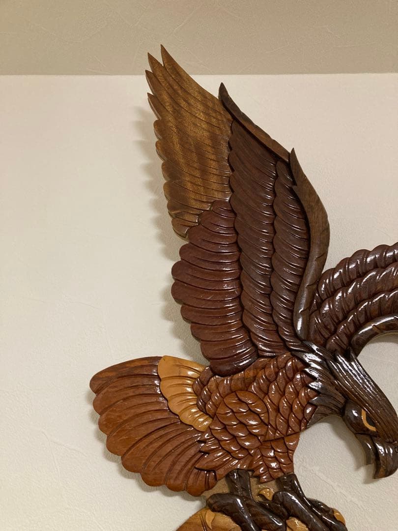 木製鷲の彫刻 壁掛け装飾