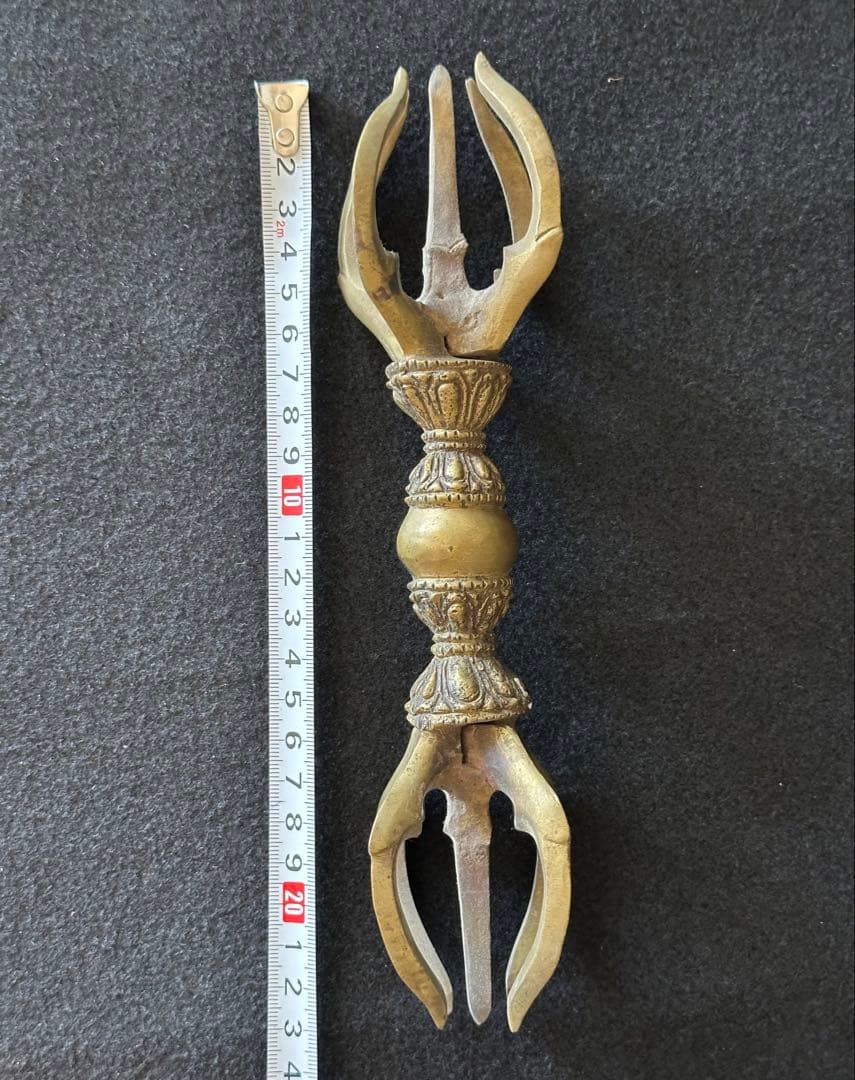 五鈷杵 密教法具 チベット お守り厄除け 長さ23cm 重さ544g 降魔杵LC