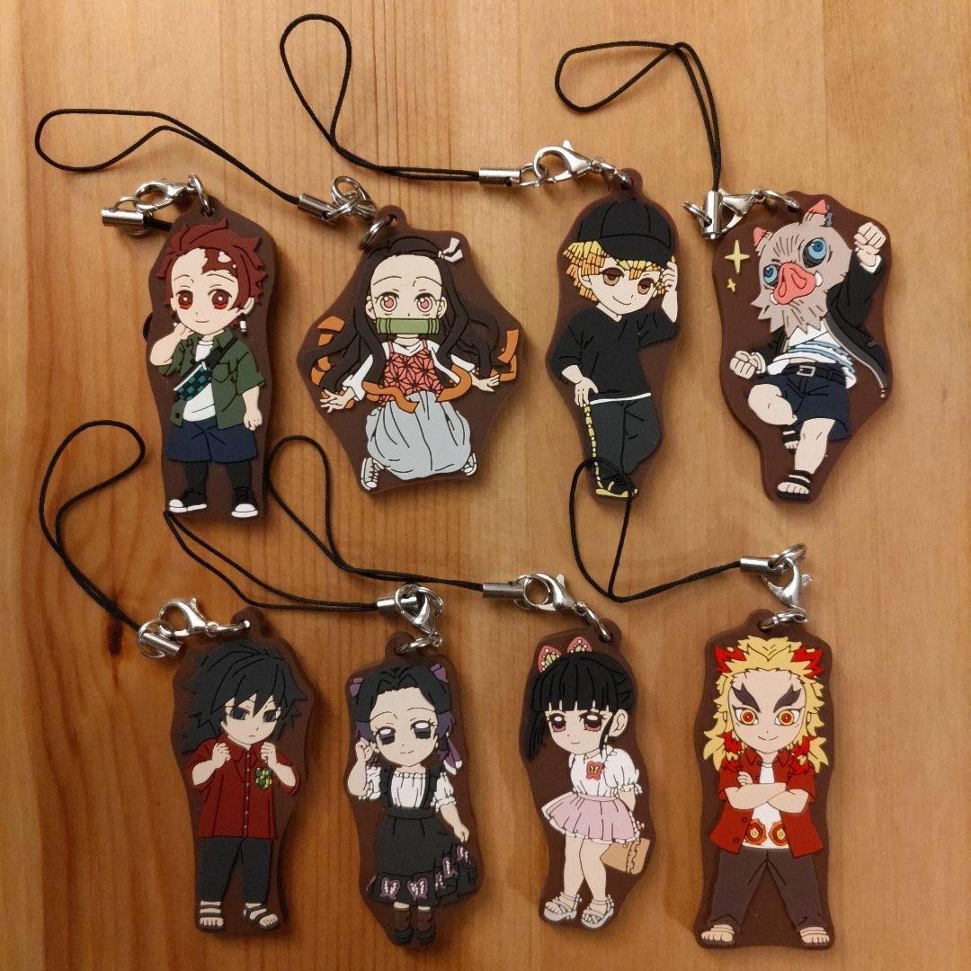 鬼滅の刃 ラバーストラップ 私服バージョン 8個セット