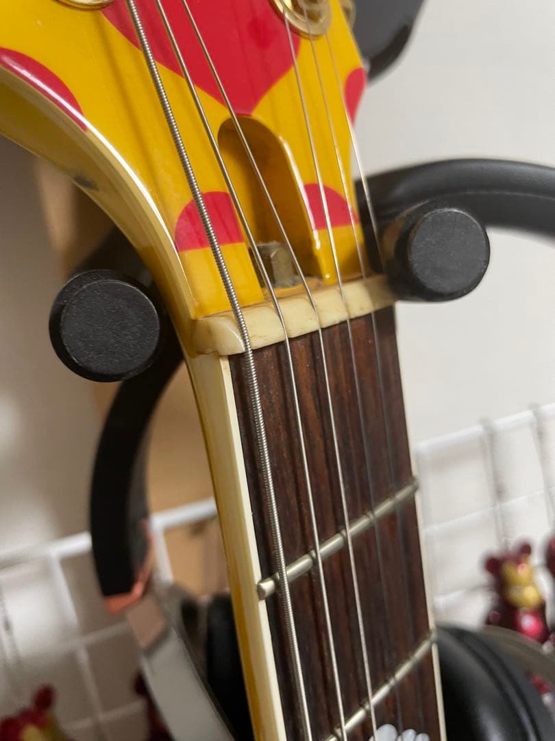 hide MG-145S イエローハート　髑髏ストラップ