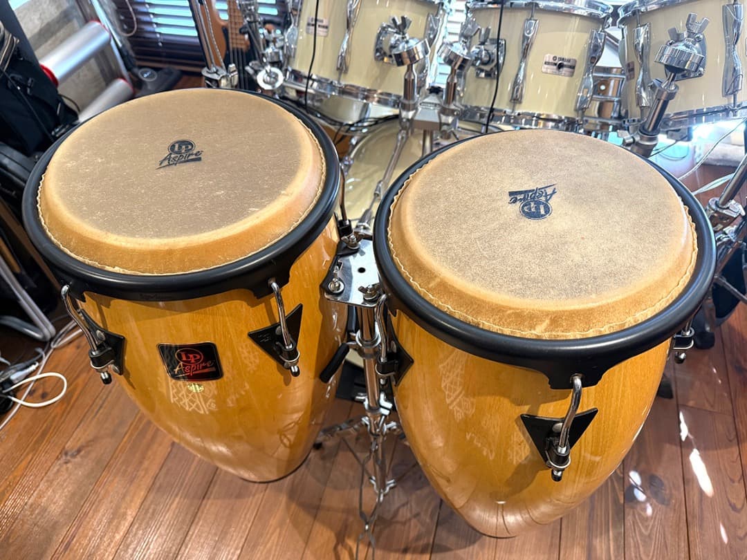 LP Aspire コンガセット 10\"&11\" スタンド付き 中古美品 手渡