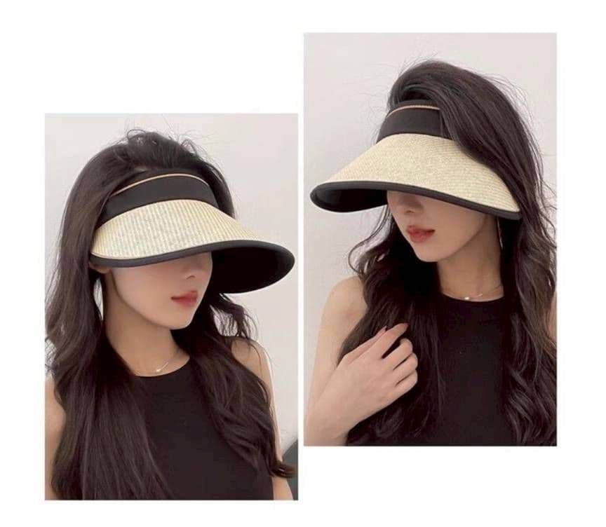 【新品】サンバイザー　折り畳み　紫外線　サンカット　ブラック　UV 帽子　ゴルフ