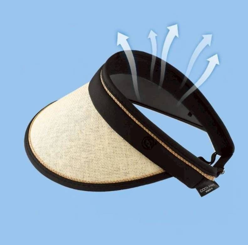 【新品】サンバイザー　折り畳み　紫外線　サンカット　ブラック　UV 帽子　ゴルフ