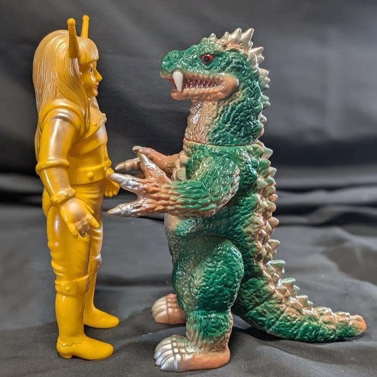 マグマ大使＆灼熱怪獣アロン・大恐竜（ブルマァク復刻）ソフビフィギュア２体セット