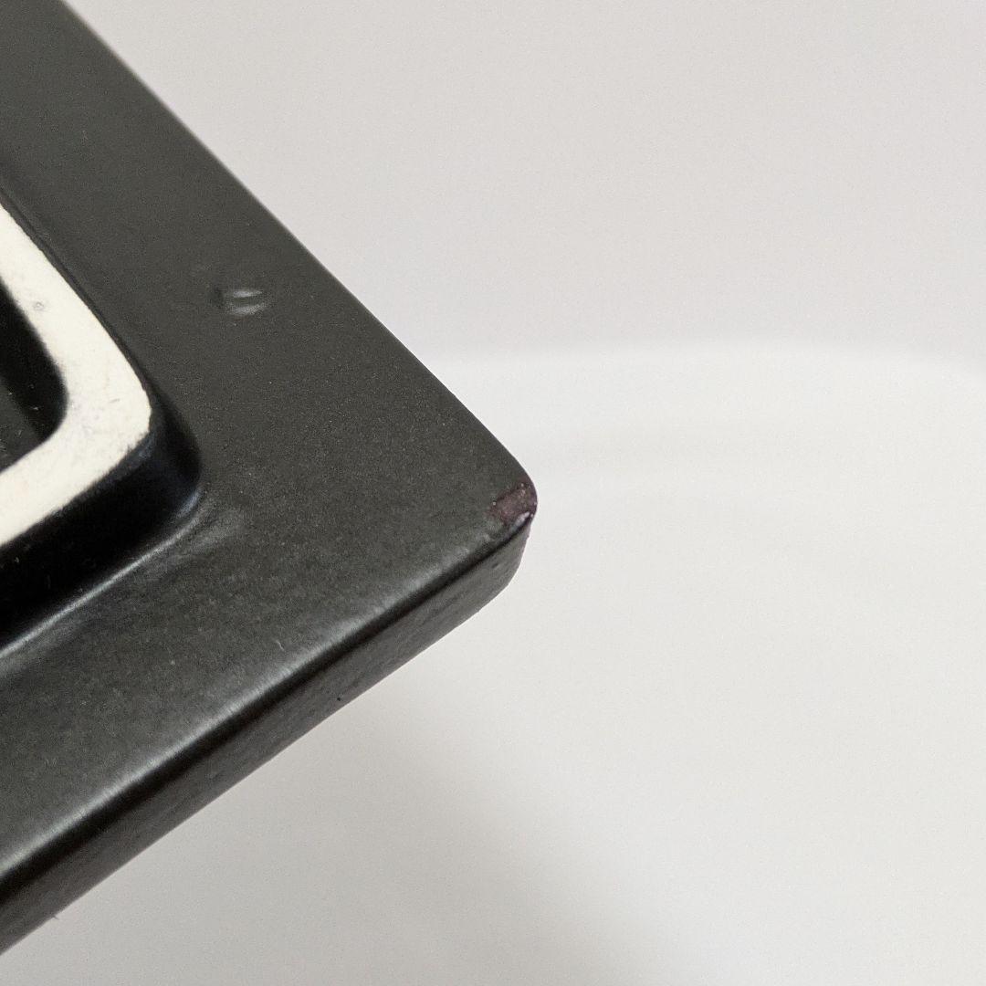 手付き火消し壺　黒四方　サイズ大 黒共蓋陶器製　水屋道具