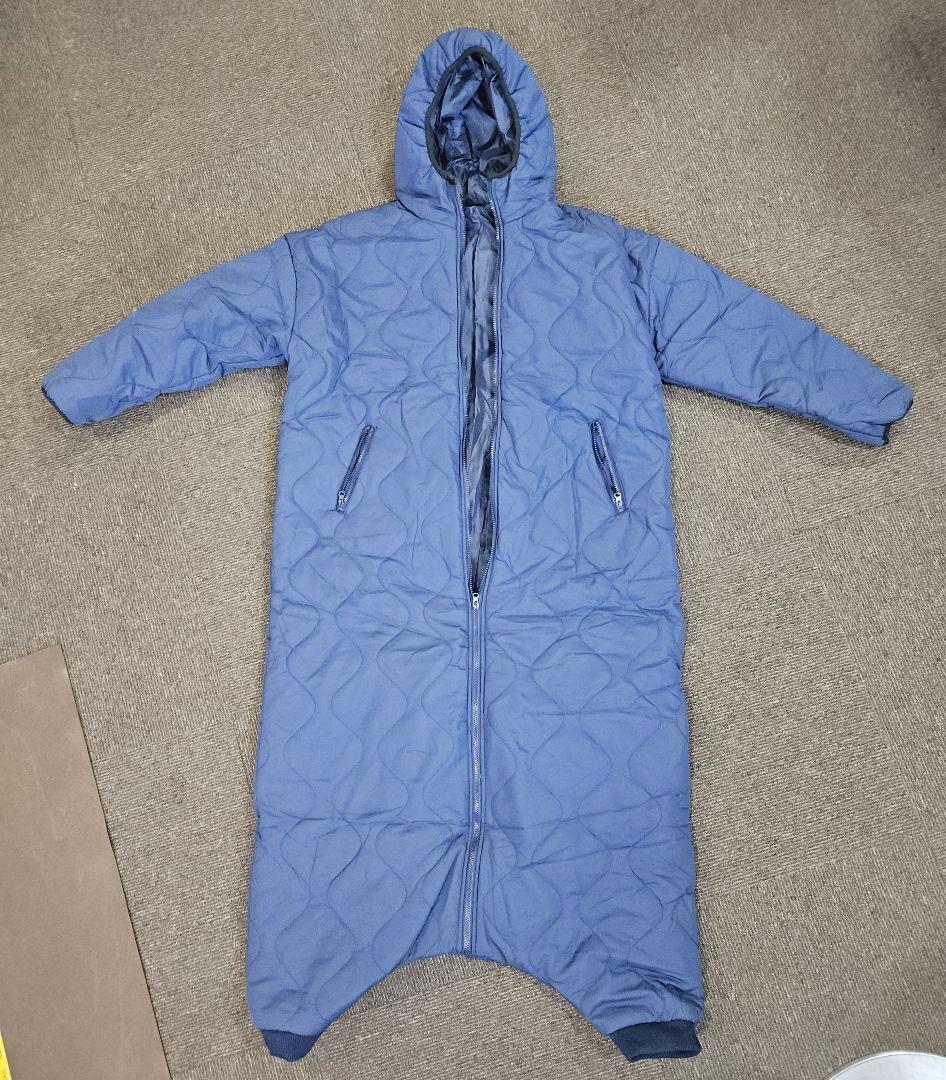 【むちゃ可愛い】着る寝袋、モモンガ風、紺、アウトドア、テレワーク、着るこたつ中綿