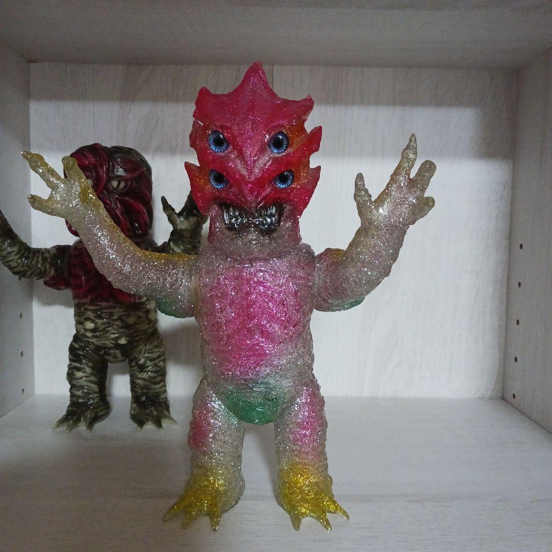 蓄光　ギガラメ　スカルヘッドバット　2体セット　ソフビ